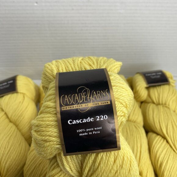 Cascade 220 Pure Wool Yarn Lot of 5 Hanks Yellow - Picture 2 of 4